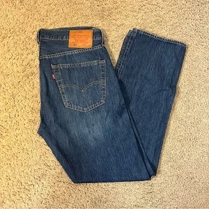 Levi Premium 501 Dark Wash Blue Jeans 33x32